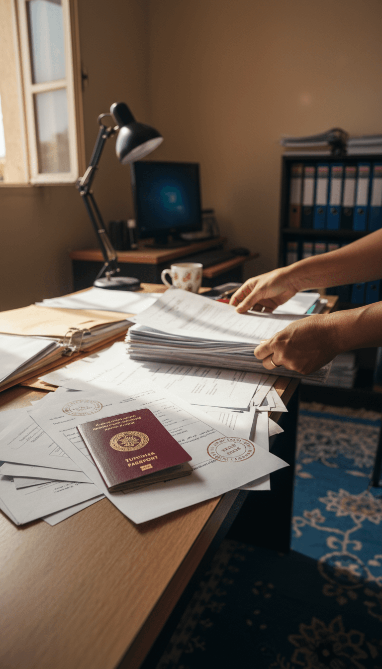 Dossier de candidature prêt pour l'Allemagne sur un bureau